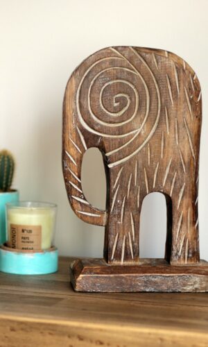 sculpture bois éléphant