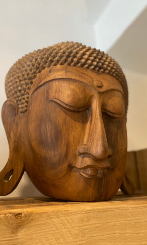 grand masque bouddha bois