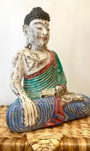 bouddha coloré en bois