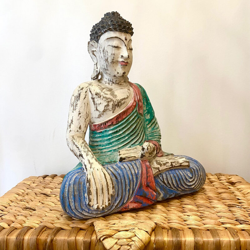 bouddha coloré en bois